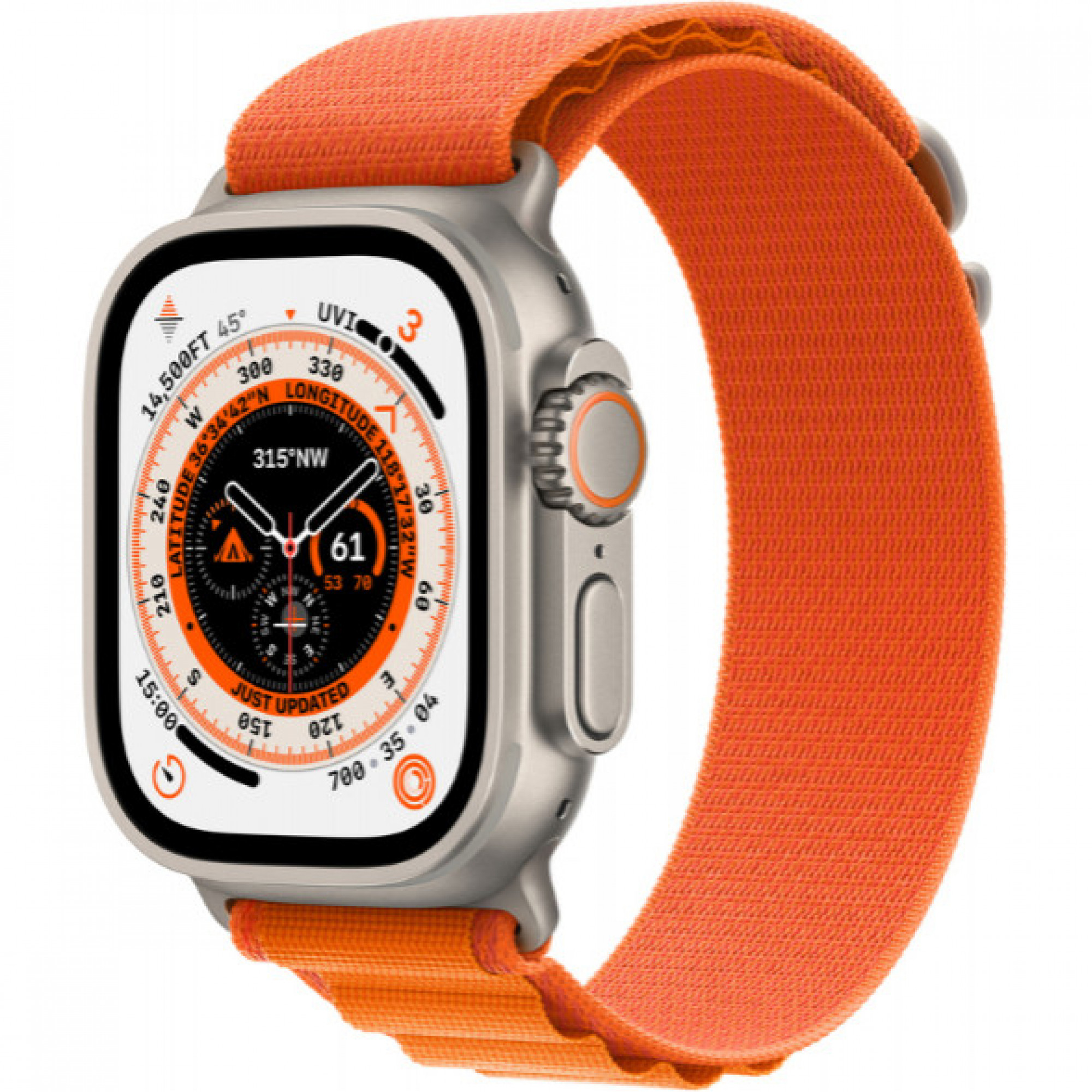 Apple Watch Ultra GPS + Cellular 49mm Titanium Case Orange Alpine Loop - Medium (MQEU3/MQFL3) б/у